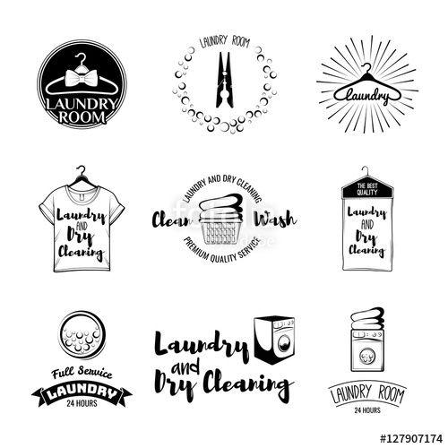 Washer Logo - vector set of laundry logos, emblems and design elements. laundry