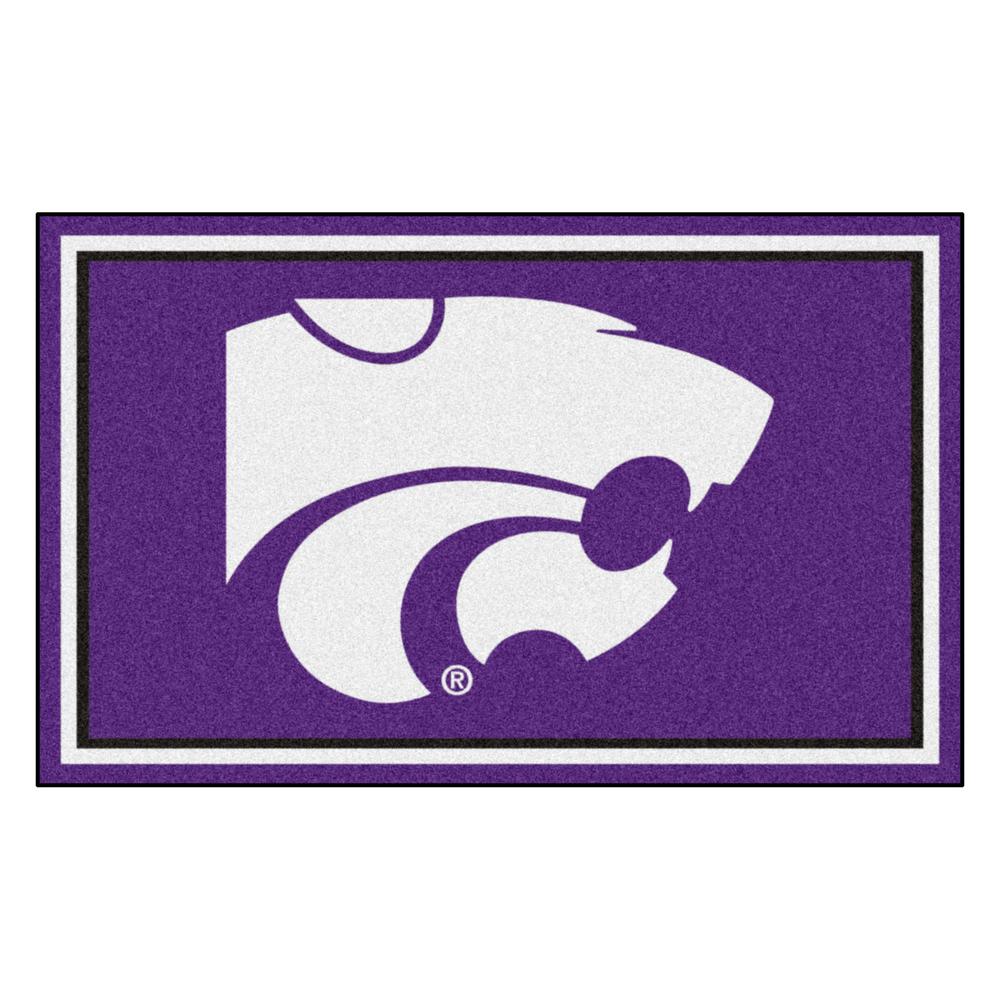 K-State Logo - FANMATS NCAA - Kansas State University Purple 4 ft. x 6 ft. Area Rug