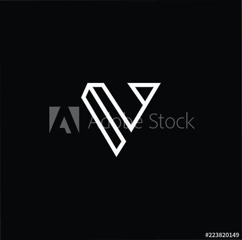 VV Logo - Initial White letter V VV Logo Design with black Background Vector