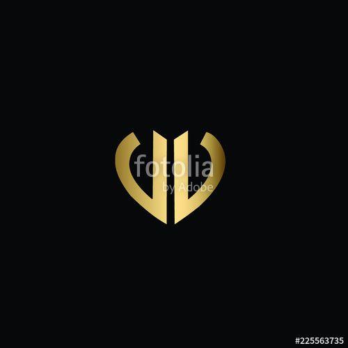 VV Logo - Heart Shaped Initial Letters V V or VV Romantic Logo Design