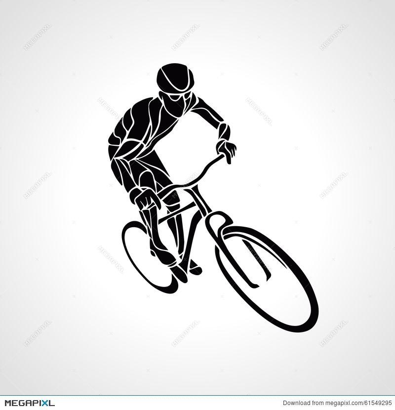 Cyclist Logo - Abstract Silhouette Of Bicyclist. Black Bike Cyclist Logo ...