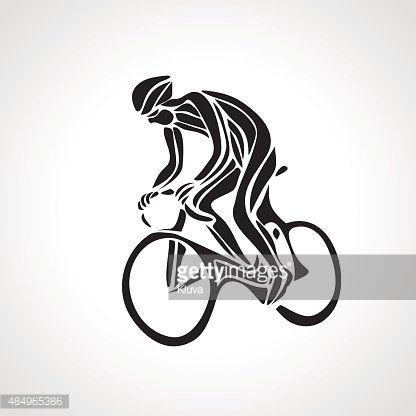 Cyclist Logo - Abstract Silhouette of Black Bike Cyclist Logo premium clipart ...