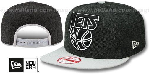 Snapback Logo - Brooklyn Nets LOGO GRAND SNAPBACK Charcoal-Grey Hat by New Era
