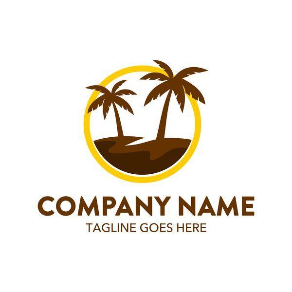 Palm Logo - Summer logos with palm tree vectors 05 free download