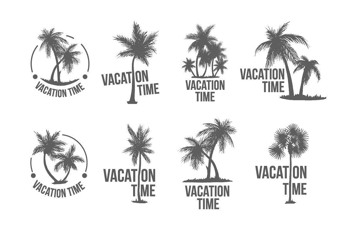 Palm Logo - 8 Tropical Palm logo illustration