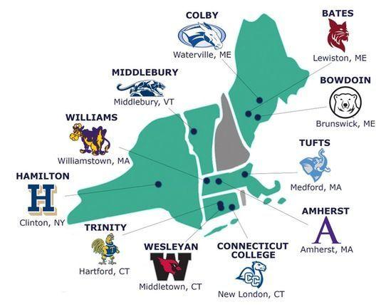 NESCAC Logo - NESCAC Map | College general | Map