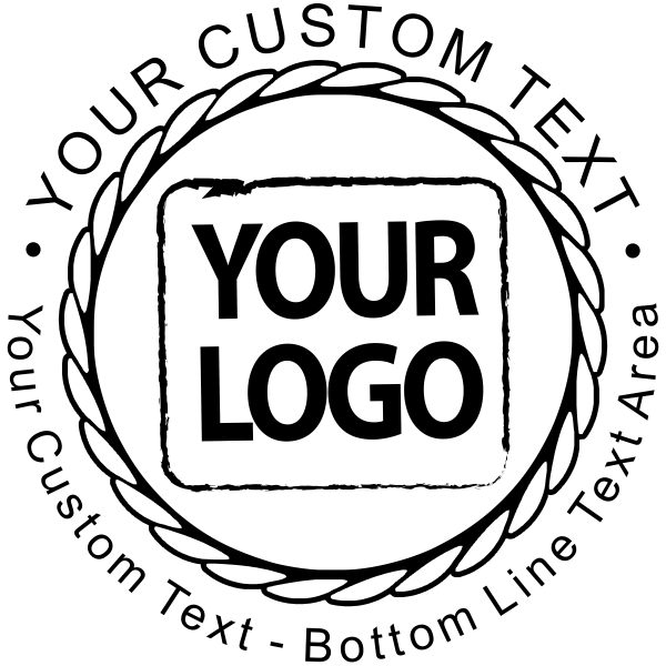 Rope Logo - Custom Logo Round Stamp - Rope Design