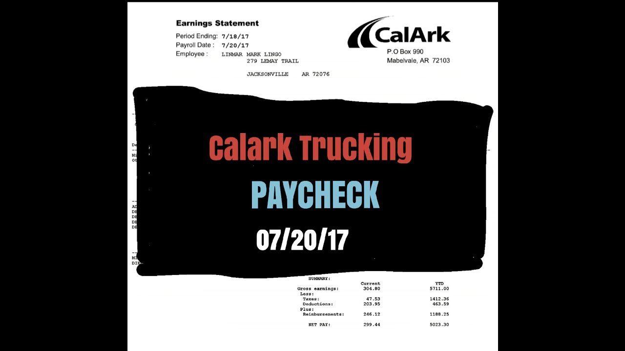 CalArk Logo - My NEWEST paycheck from Calark Trucking 07/21/17