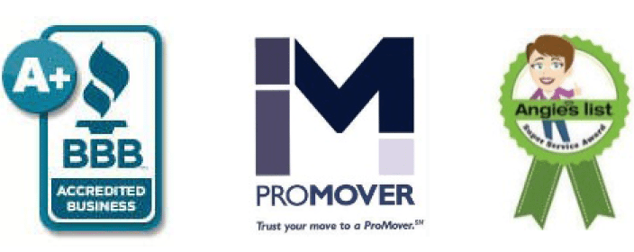 Promover Logo - BBB, ProMover, and Angie's List icons - Premier Relocations