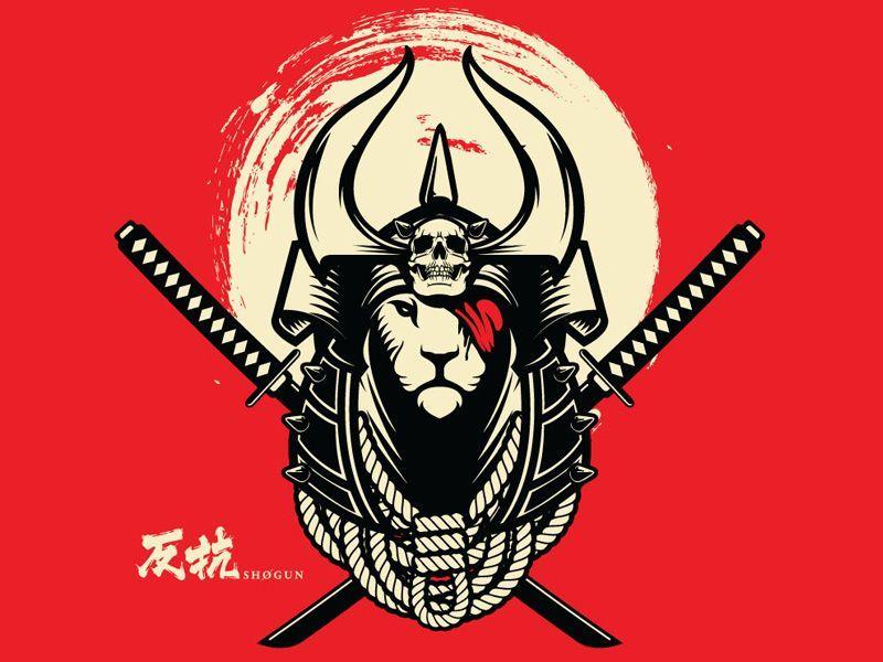 Shogun Logo - Shogun Lion. tee. Samurai art, Lion vector, Logo design