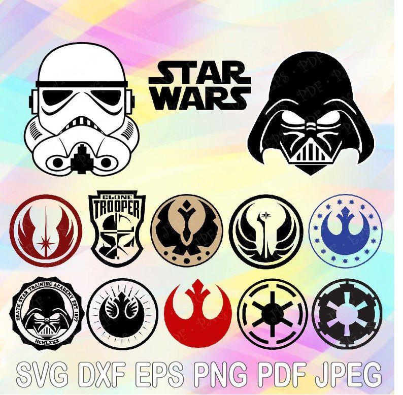 Darth Logo - SVG Stormtrooper Darth Vader Star Wars Logo Symbols Cut Files Cricut  Designs Silhouette Vinyl Decal Transfer Paper Tshirt Iron on Template