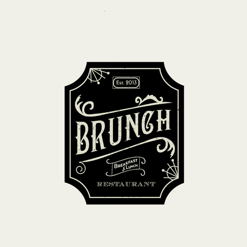 Brunch Logo - Vintage style logo for a brunch restaurant. Logo design contest