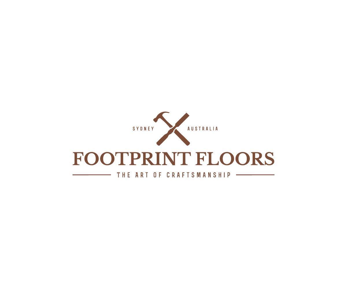Craftsmanship Logo - Serious, Masculine, Flooring Logo Design for Footprint Floors