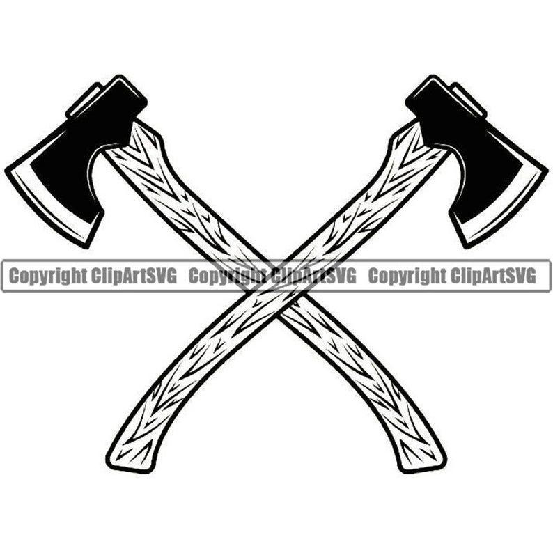 Axes Logo - Lumberjack Logo #6 Axes Crossed Tool Chop Forrest Trees Woods Timer  Woodcutter Weapon .SVG .EPS Clipart Vector Cricut Cut Cutting Printable