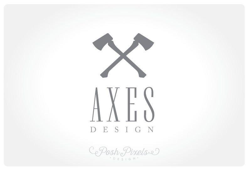 Axes Logo - OOAK Logo Design (Premade) Woodworking logo, Axes logo, Furniture logo,  Business logo
