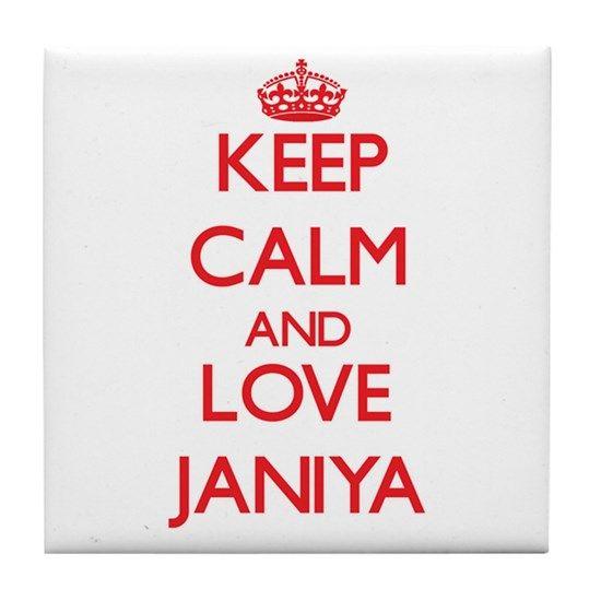 Janiya Logo - Keep Calm and Love Janiya Tile Coaster