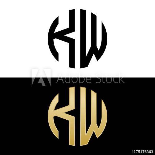 kW Logo - kw initial logo circle shape vector black and gold this stock