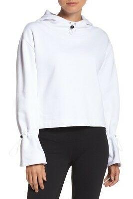 Zella Logo - ZELLA LOGO WOMENS White Toggle drawstring Hood & Cuffs Crop Sweatshirt  Hoody XL