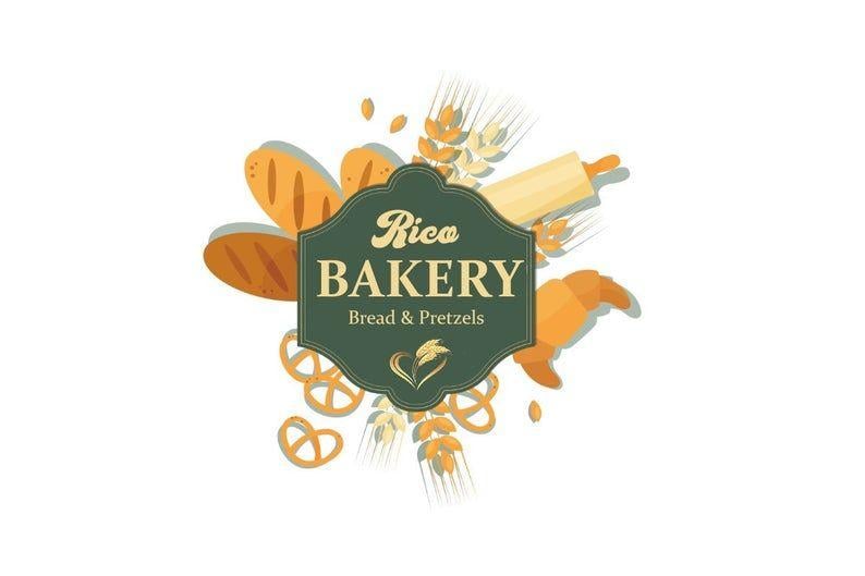 Bread Logo - Bakery logo, Bread logo, Wheat logo, Pretzel logo, Food logo, Baking logo,  Chef logo, Restaurant logo, Roller logo, Pastry logo, Pan logo