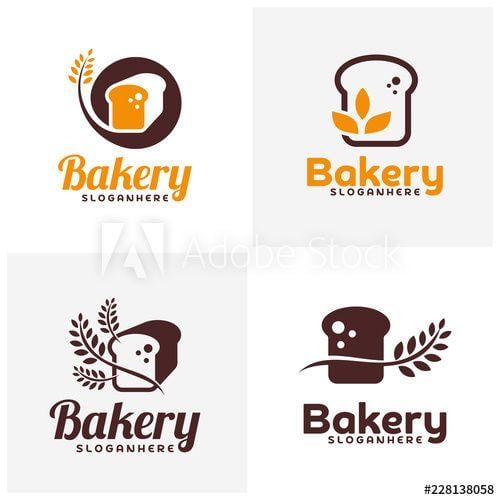 Bread Logo - Set of Food Bread logo vector. Bakery emblem design. Food logo ...