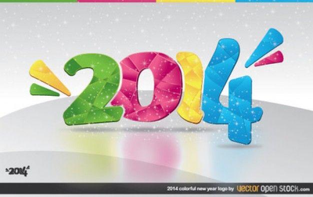 2014 Logo - 2014 new year with colorful logotype Vector | Free Download