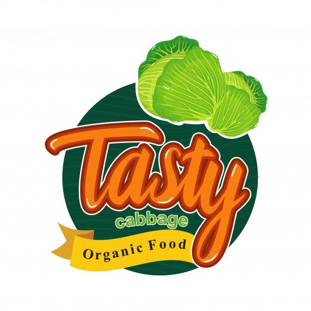 Cabbage Logo - Tasty healthy meal with fresh cabbage emblem badge sticker Vector