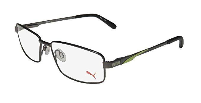 Eyeglasses Logo - Puma 15408 For Men Flexible Hinges TIGHT FIT Designed For Running Gym Sports Activities Eyeglasses Eyeglass Frame