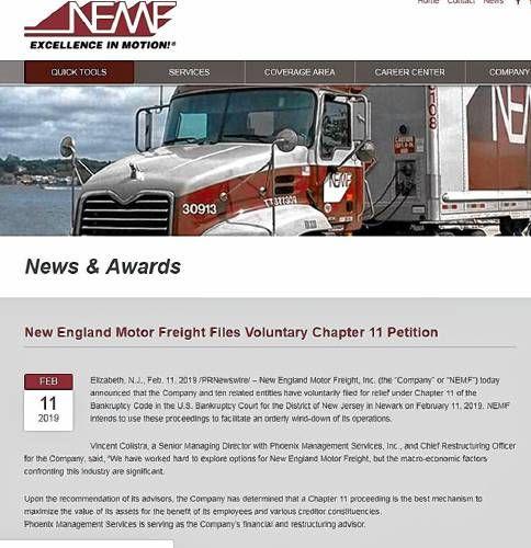 Nemf Logo - New England trucking firm with Concord terminal 'winding down