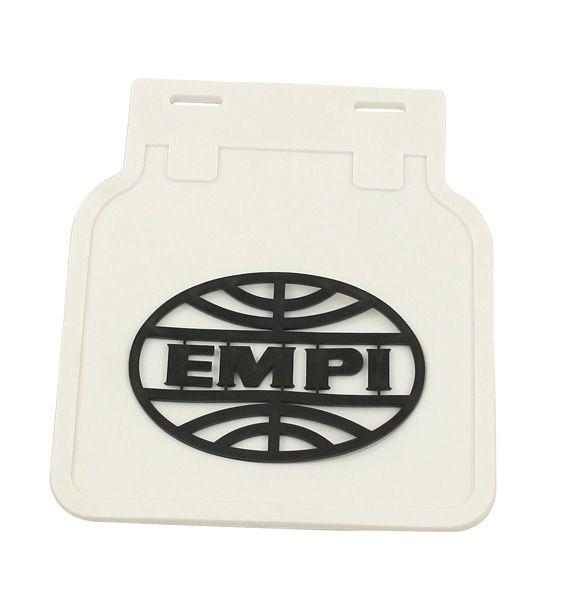 Empi Logo - Mud Flaps, Bug & Super Beetle, White w/Black Empi Logo