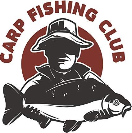Carp Logo - Cool Fisherman Fishing Club Slogan Logo Cartoon Vinyl