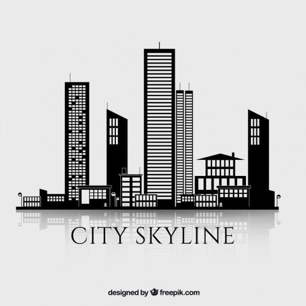 Skyscraper Logo - Black skyscrapers background Vector | Free Download