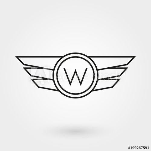 Pilot Logo - Wings with shield icon. Military and army badge. Pilot logo. Vector