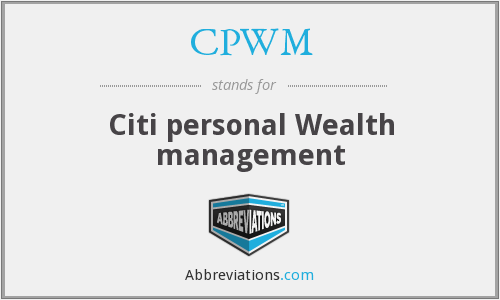 Cpwm Logo - CPWM - Citi personal Wealth management