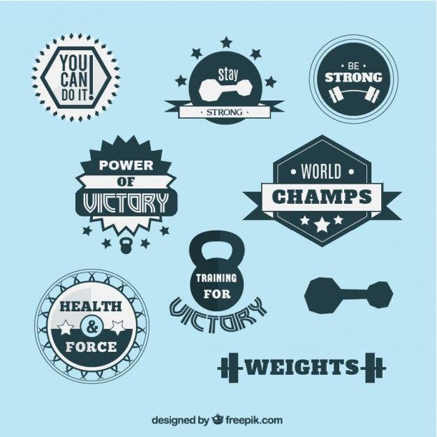 Weight Logo - Vintage weight lifting badges Vector | Free Download