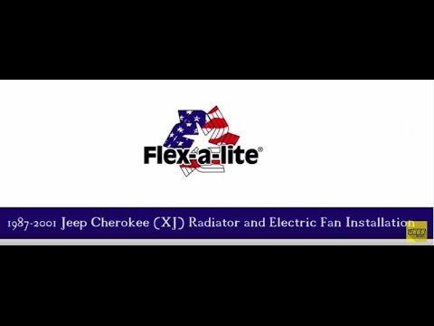 Flex-a-lite Logo - 1987-2001 Jeep Cherokee XJ Performance Triple Electric Fan Aluminum  Radiator Flex-a-lite 67108 67100