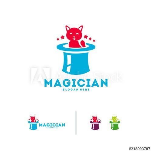 Magician Logo - Magician logo designs concept vector, Magic Hat With Cat logo symbol ...