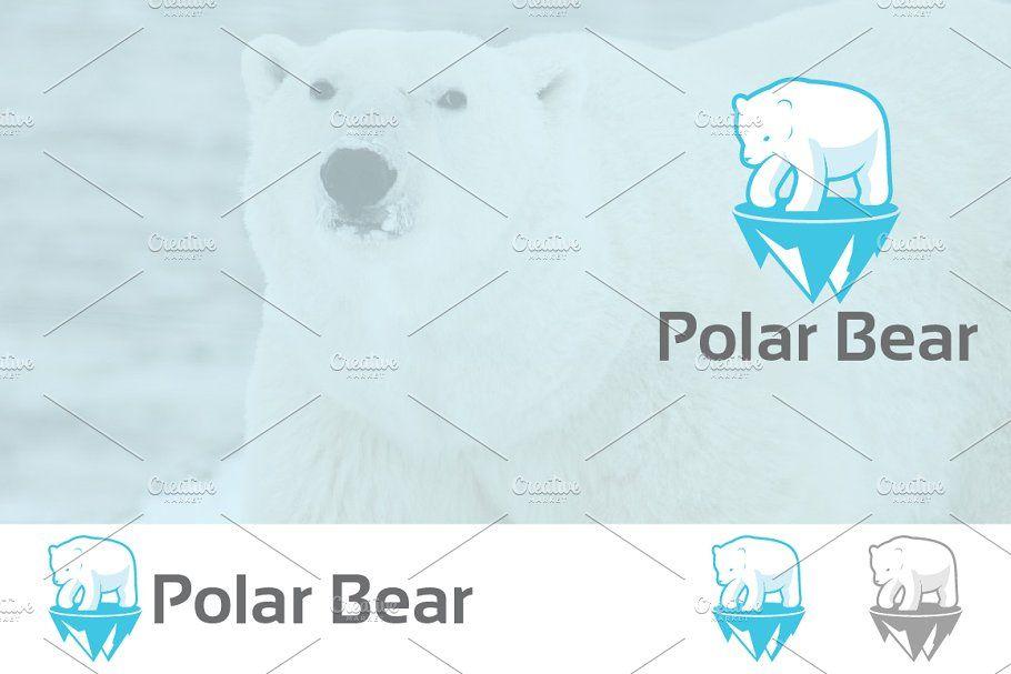 Iceberg Logo - White Polar Bear on Iceberg Logo