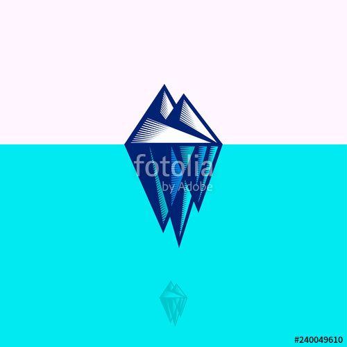 Iceberg Logo - Iceberg logo. Extreme tour emblem. Iceberg mountain at engraving ...