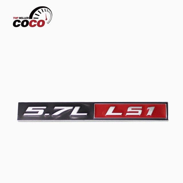 LS1 Logo - US $7.4. 1pc For CHEVY CORVETTE BLACK RED CHROME Racing Decal car styling 5.7L LS1 LOGO CAR ENGINE FENDER EMBLEM BADGE -in Car Stickers