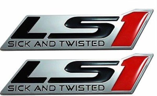 LS1 Logo - LS1 Fender badge/emblem, Sick and Twisted (Red or Blue)