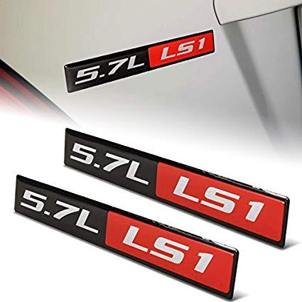 LS1 Logo - Amazon.com: 2pcs(pair) RED BLACK 5.7L Liter LS1 Real Aluminum Engine ...