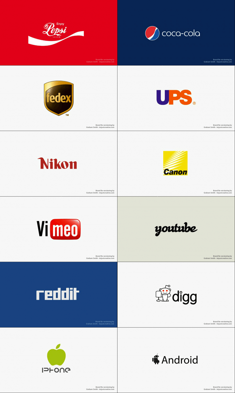 Reverse Logo - Reverse logos of competing brands | Logos | Branding design, Logos ...