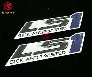 LS1 Logo - Details about 2X Chrome LS1 Emblem Badge Fits Fender Trunk Dash Sick and Twisted