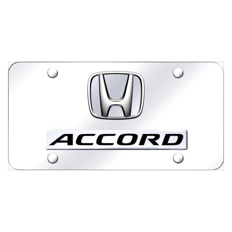 Accord Logo - Autogold® Plate with 3D Accord Logo and Honda Emblem