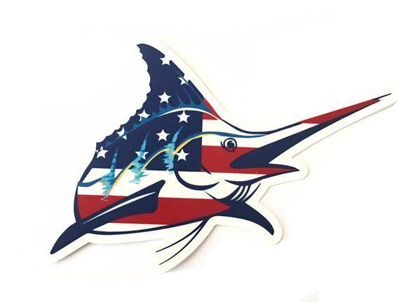 Marlin Logo - Marlin Logo Sticker - American Flag
