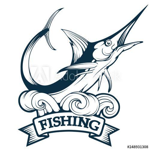 Marlin Logo - Marlin badge, blue marlin fishing logo, marlin logo, fishing emblem ...
