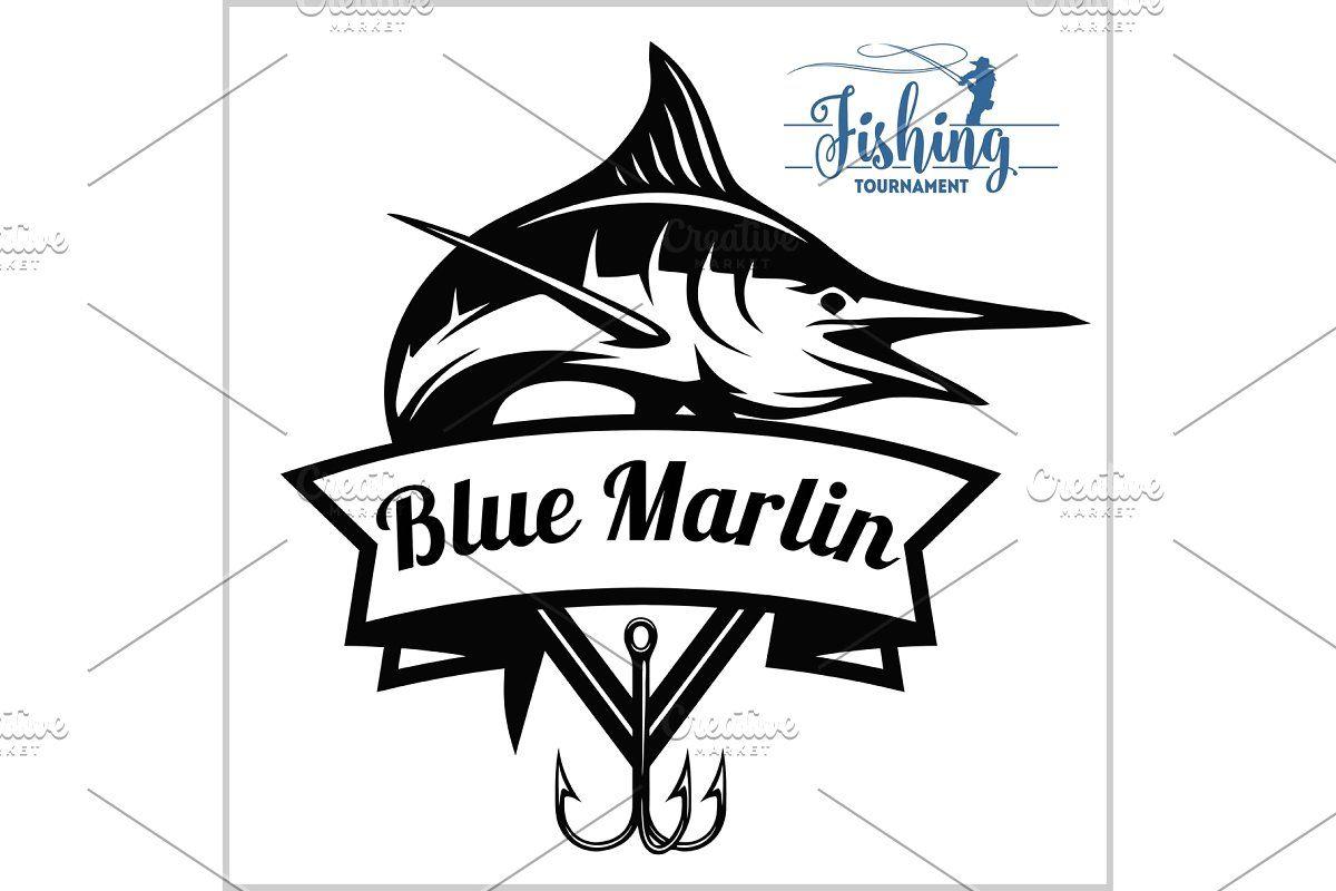 Marlin Logo - Blue marlin fishing logo