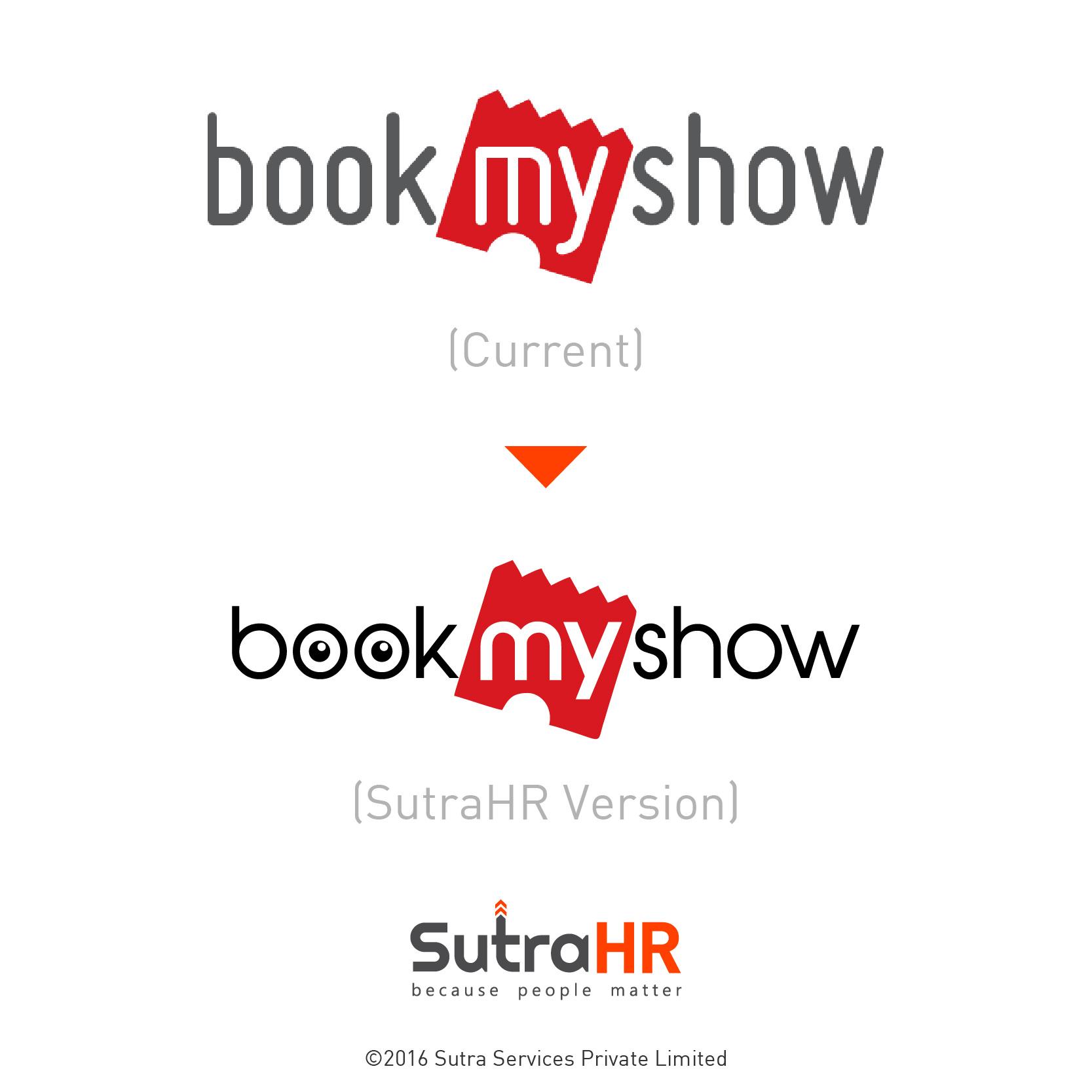 Bookmyshow Logo - bookmyshow startup logo redesigned | SutraHR