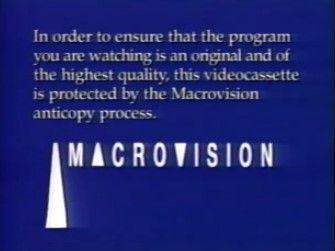 Macrovision Logo - Macrovision Warning (1991 1999)