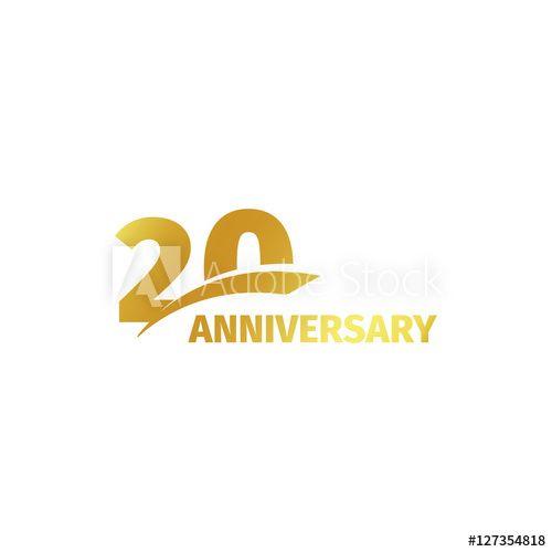 Twentieth Logo - Isolated abstract golden 20th anniversary logo on white background ...